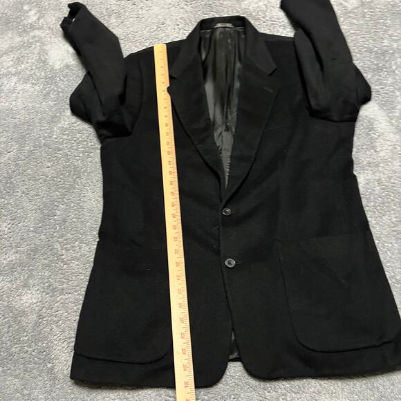Banana Republic Made In Italy Blazer Jacket Mens 44R Black Wool Cashmere - Picture 9 of 11